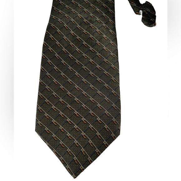 Vintage Bill Blass Black Label Silk Olive Green Tie - Picture 2 of 7